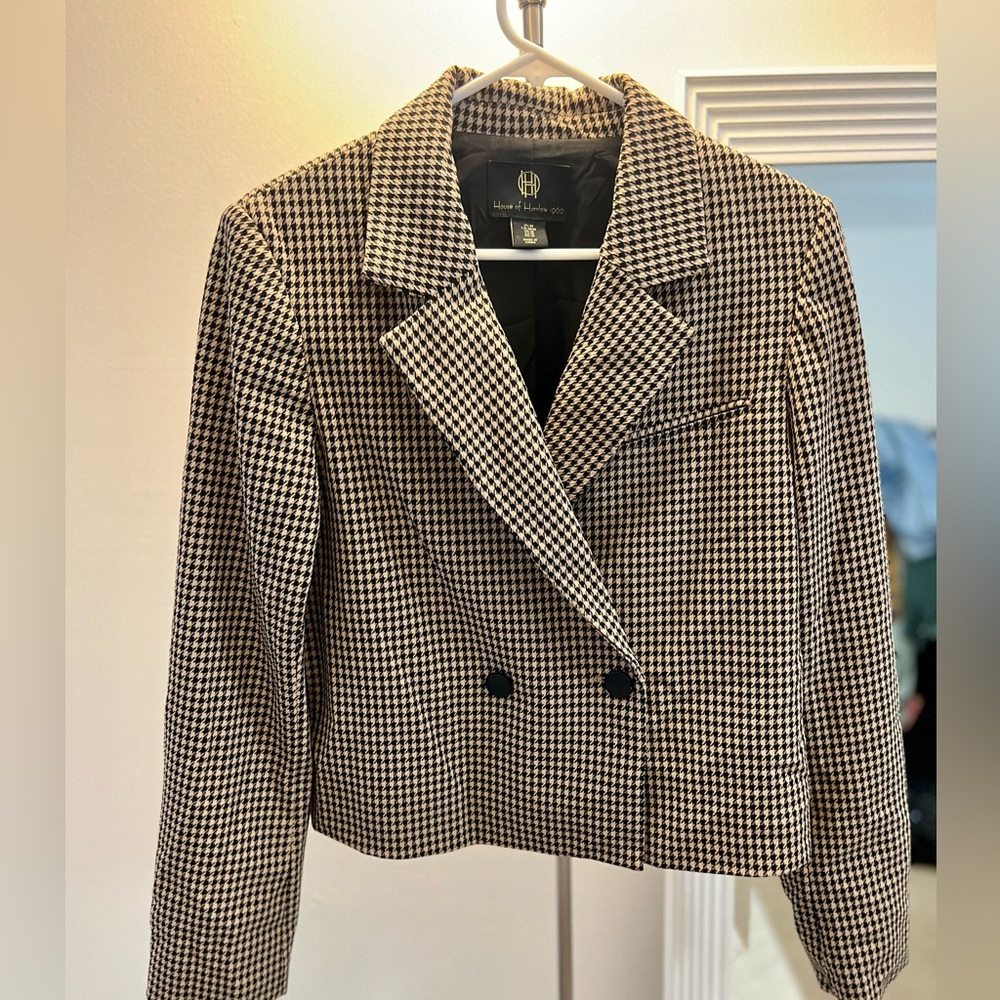 LIKE NEW! House of Harlow 1960 Checkered Square Blazer